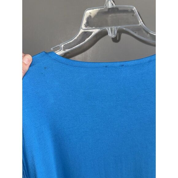 Talbots Pleated Puff Sleeve Knit Top Crew Neck Blue Soft Classic Balloon Size XL - Picture 8 of 15